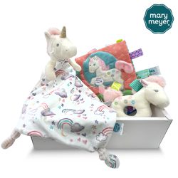 美國 MaryMeyer 蜜兒 - 獨角獸臻藏禮盒(彩虹獨角獸安撫巾+彩虹小馬手搖鈴＋彩虹小馬沙沙紙)