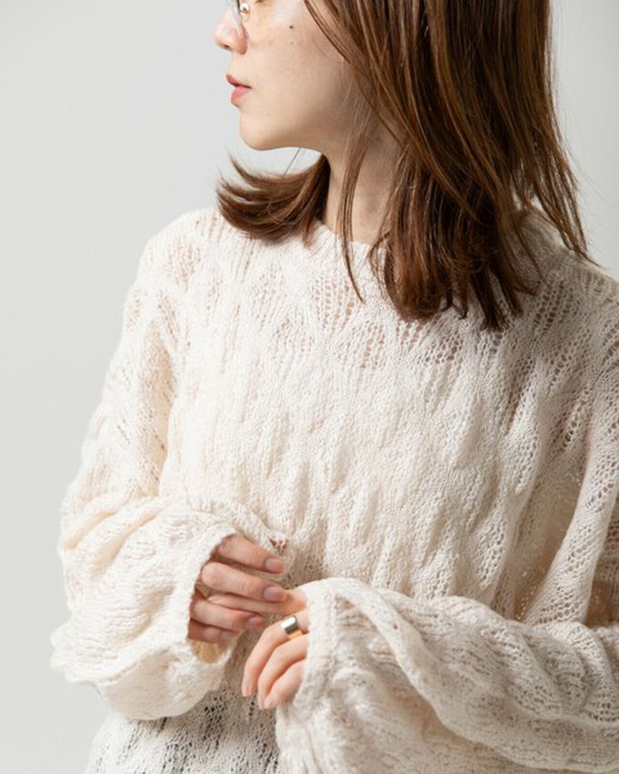 日本 gleam - 柔軟微透蓬鬆馬海毛針織上衣-寶貝藍