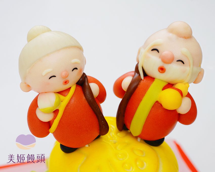 美姬饅頭 - 萬壽無疆祝壽鮮乳造型饅頭-1入-1000g/組