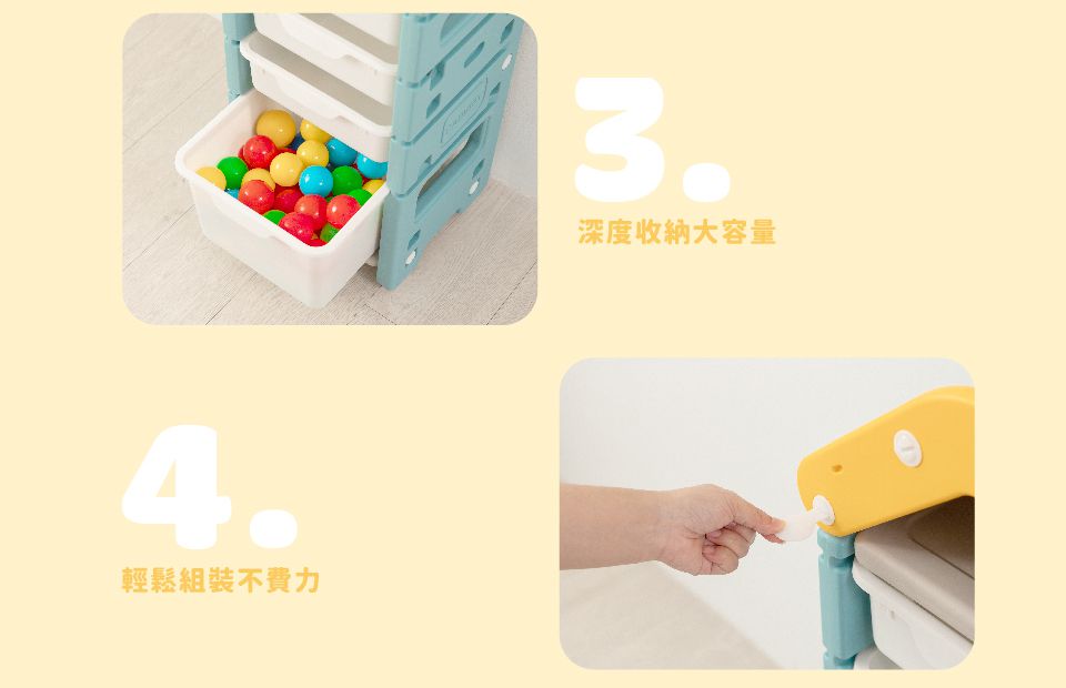 Kikimmy - 玩具屋造型多層儲物收納架-黃綠