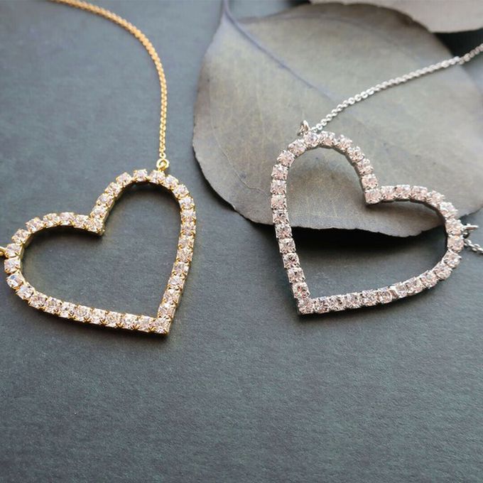 日本 Melody Accessory - 日本製 典雅華美水鑽長項鏈-愛心