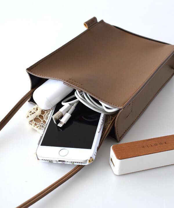 日本 Anello - 皮革斜挎手機包-NV海軍藍 (18cm×13cm×3cm)