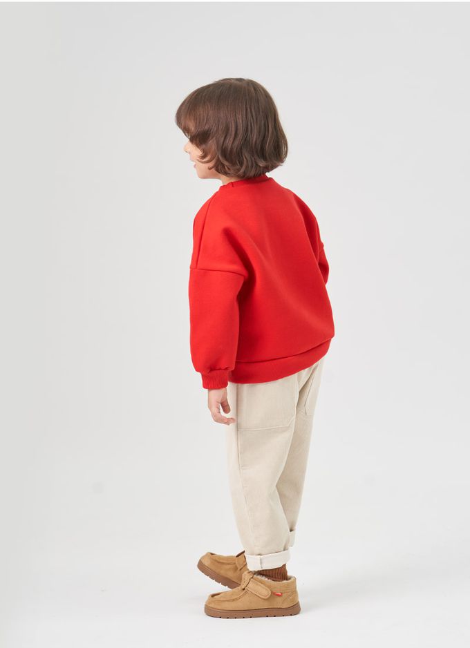 韓國 OZKIZ - (內磨毛)閃亮變色長袖大學T-聖誕老公公-紅