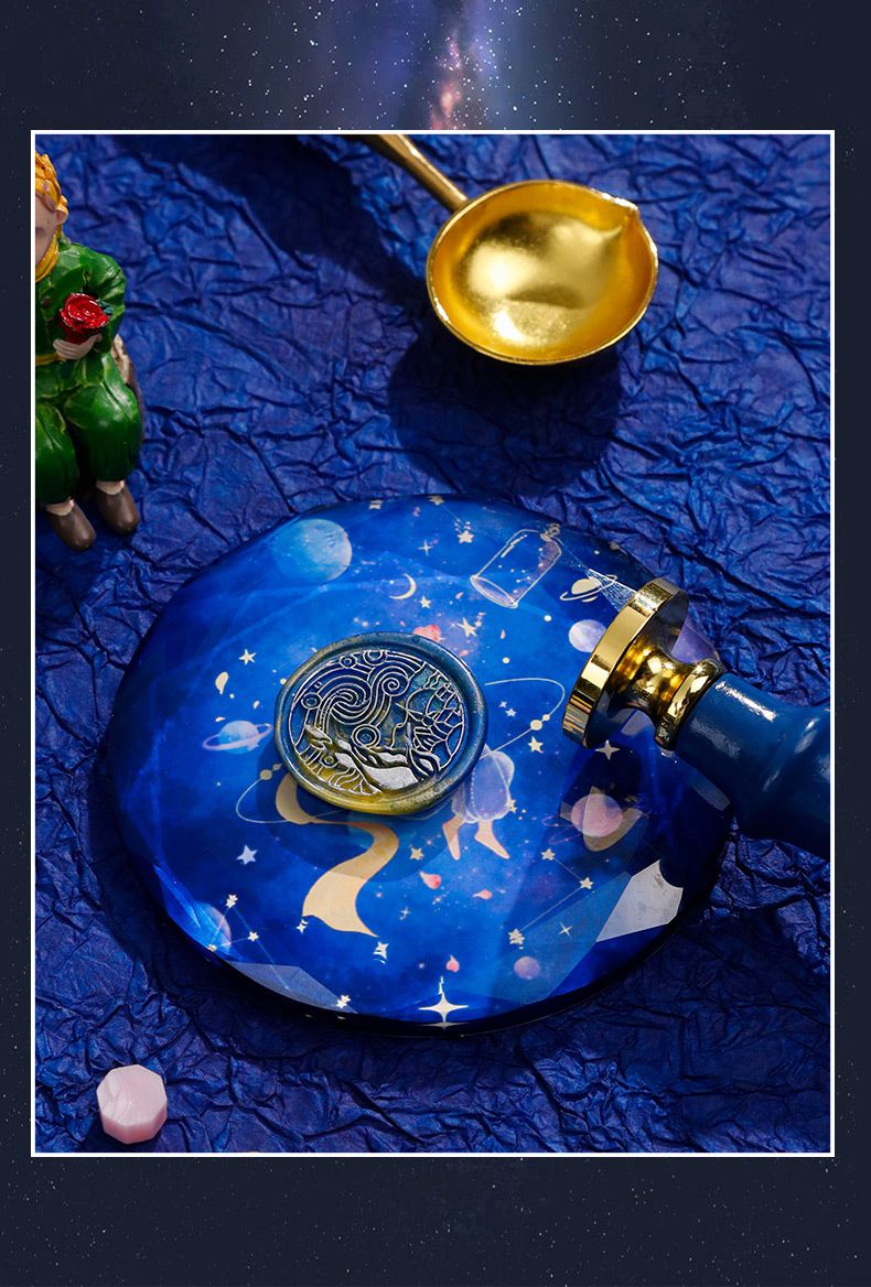 火漆章冷卻水晶墊板-繁星墜落 (8.5x8.5cm)