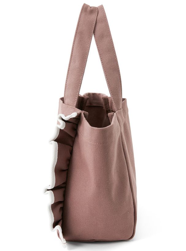 日本 GRL - 氣質荷葉捲邊帆布包/托特包-淺米 (F)