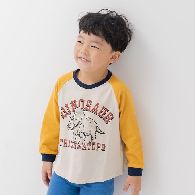 日本 Chil2 - 100%棉 百搭長袖上衣-數字36-黃