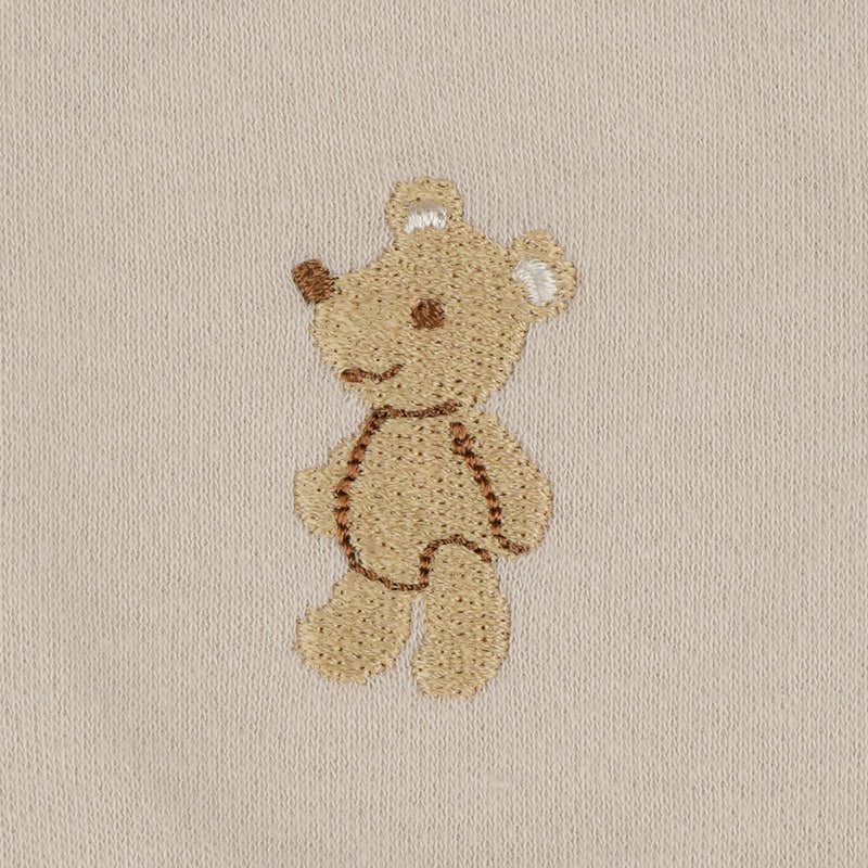 akachan honpo - 連身衣-小熊刺繡-摩卡色