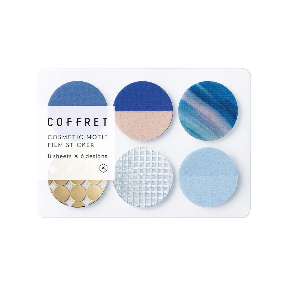日本HITOTOKI - Coffret彩妝盤 裝飾貼紙-圓形-藍金