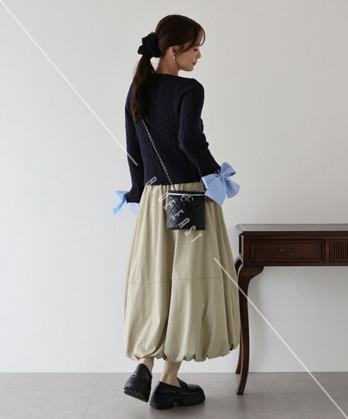 日本 BLUE EAST - 柔軟輕盈感立體澎澎氣球長裙-米杏