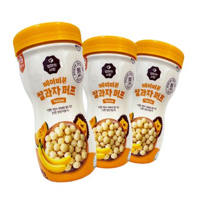 bon - baby bon泡芙米餅-香蕉口味-3罐組-50克