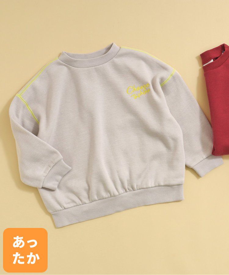 日本 BREEZE - 內刷毛英文logo百搭運動衫-草綠