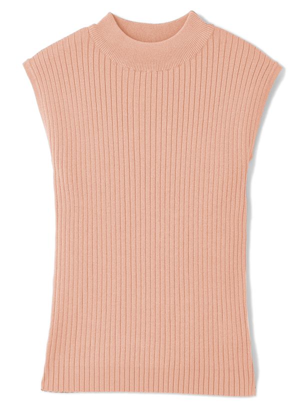 日本 GRL - 圓領百搭彈性無袖上衣-黑