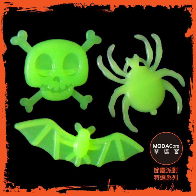 MODACore 摩達客 - 摩達客★萬聖派對裝扮★夜光蜘蛛戒指14入