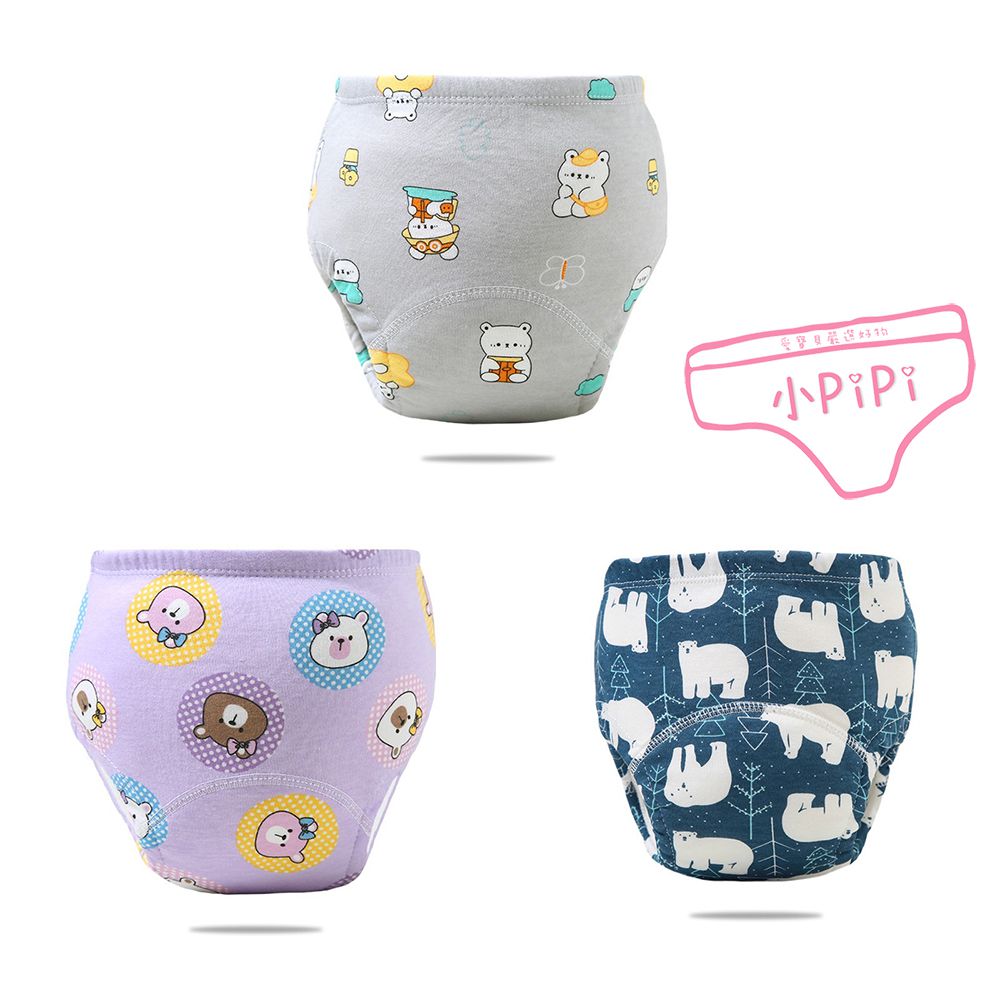 純棉兒童六層學習褲/訓練褲3入組-歡樂熊