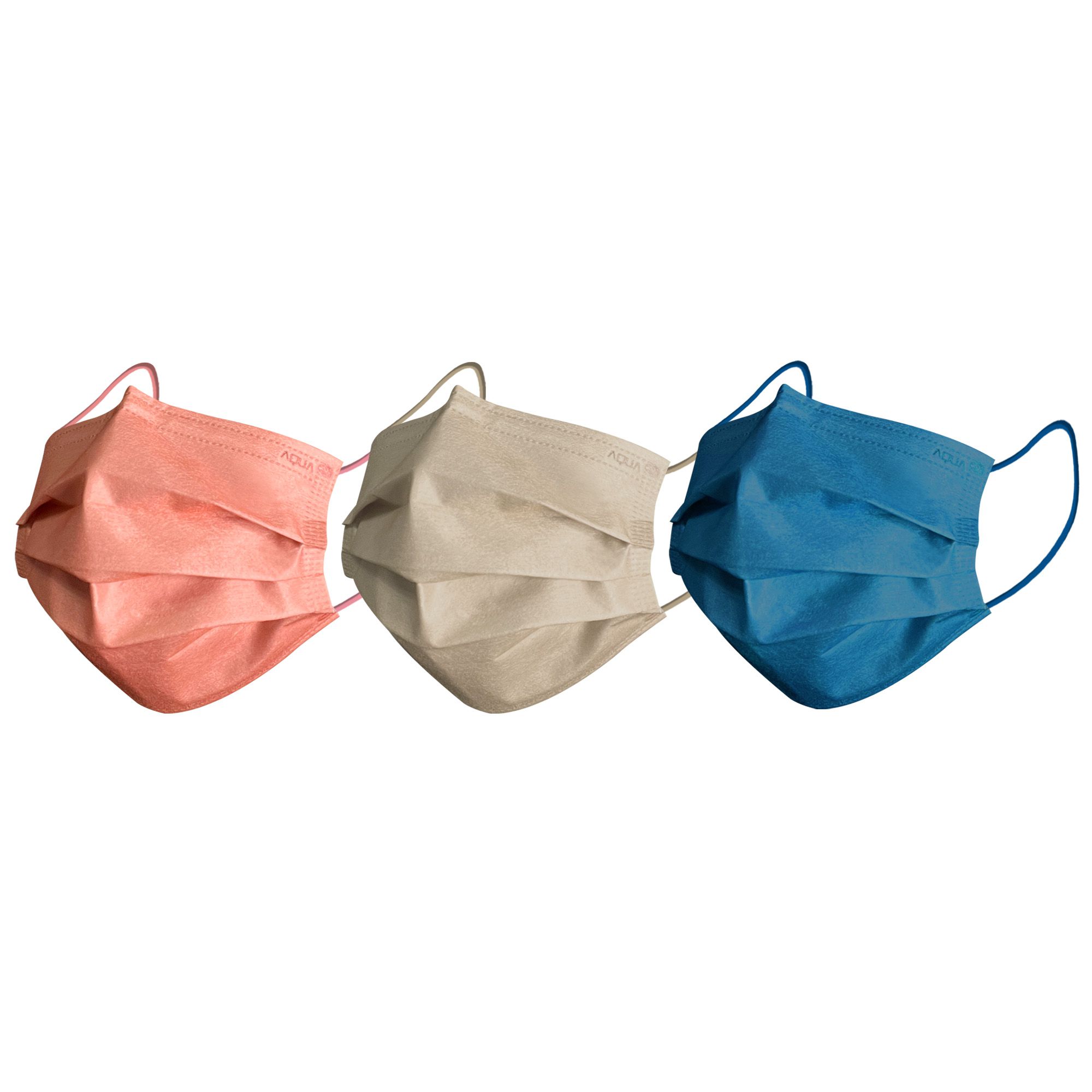 MODACore 摩達客 - 水舞醫用口罩-MIT+MD雙鋼印-莫蘭迪系列-珊瑚粉、煙霧灰、緋碧藍-3盒組(30入/盒)