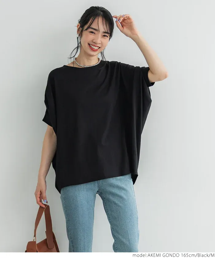 日本 COCA - 透氣百搭圓領飛鼠袖上衣-條紋-綠白