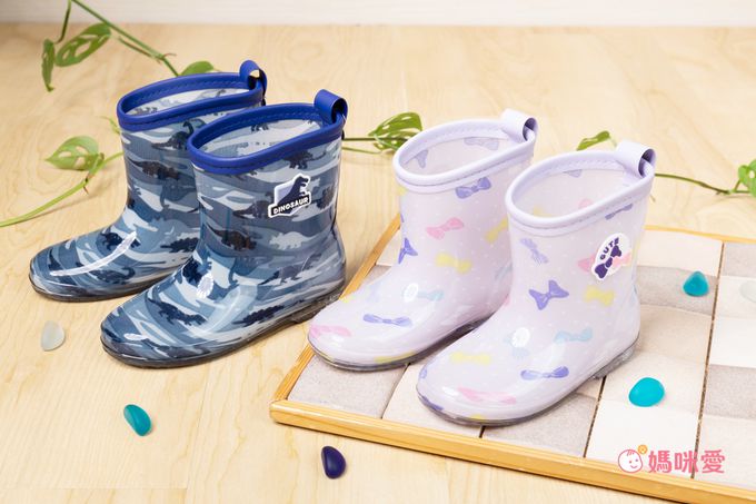 akachan honpo - 雨鞋 左右腳易分辨-恐龍-藍色