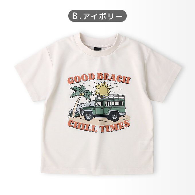 日本 ZOOLAND - 夏日輕薄印花短袖上衣-帥氣警車-紫