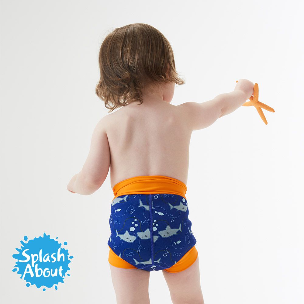 Splash About 潑寶 - 3D加強版 游泳尿布褲-亮橘鯊魚