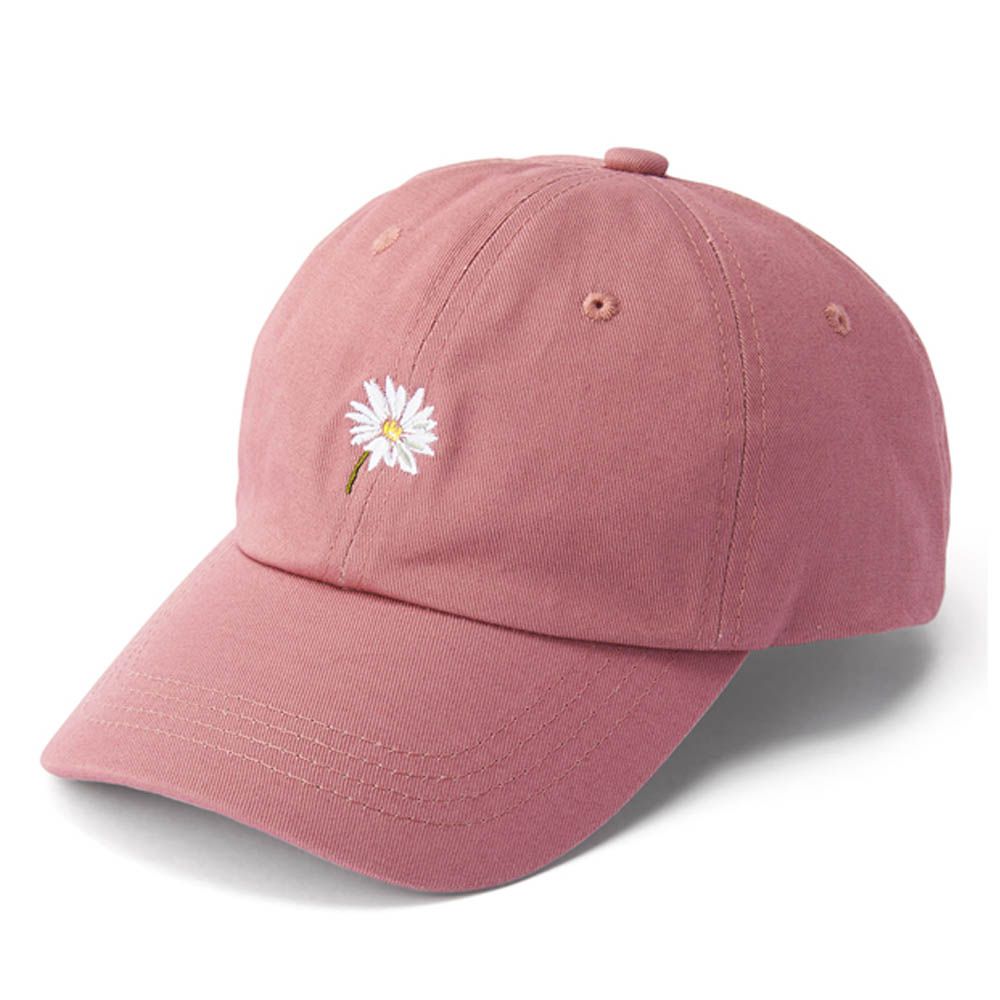 甜美小雛菊刺繡棒球帽-粉紅 (F)