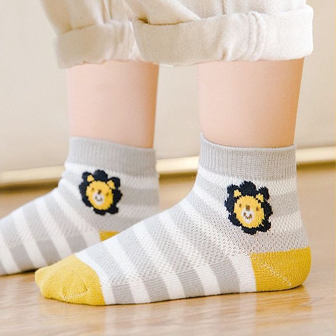 腳ㄚ子 - 幼/兒童透氣網眼襪 童襪 襪子 棉襪 兒童襪-呆萌獅