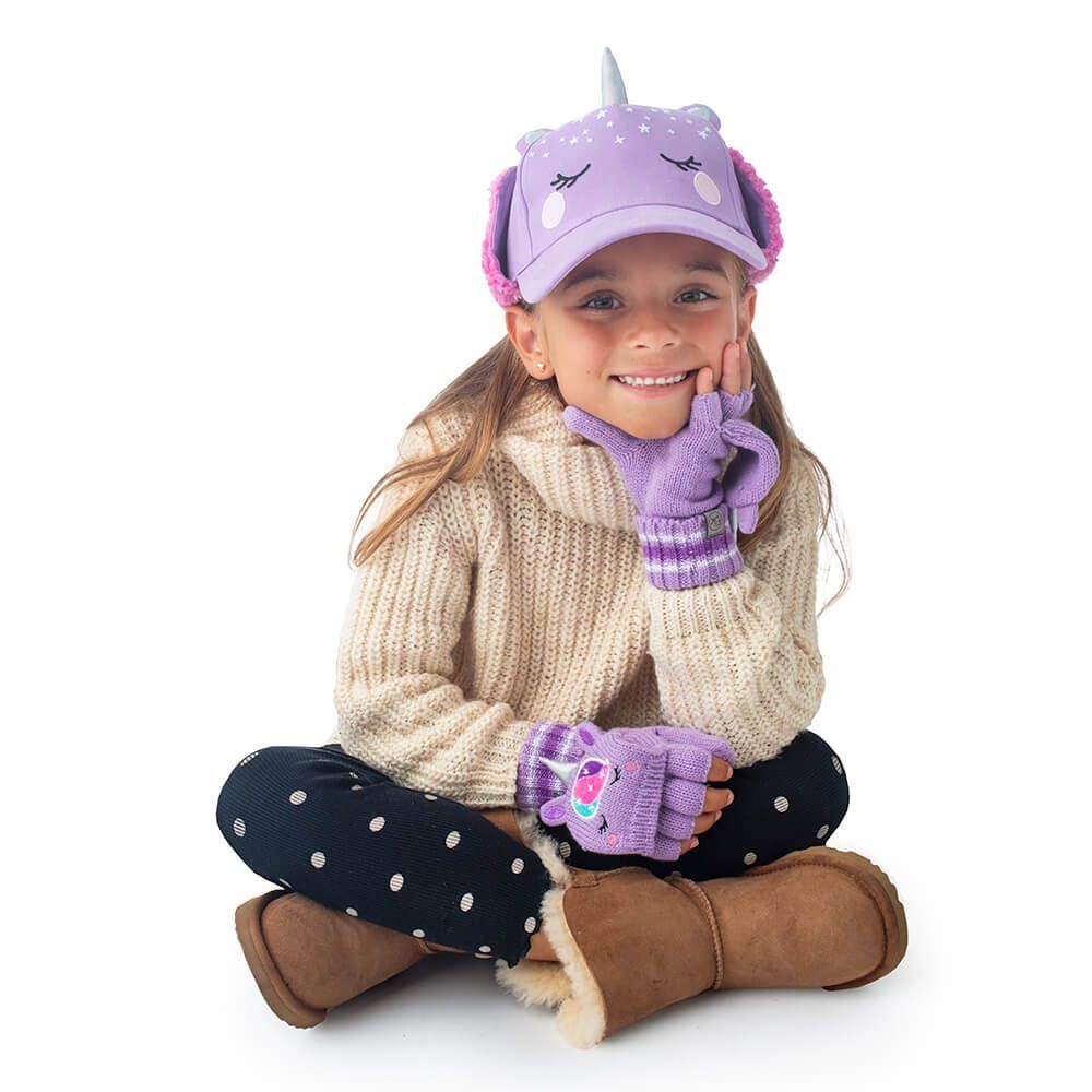 加拿大 flapjackkids - 3D造型遮耳棒球帽-獨角獸