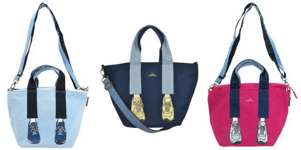 mis zapatos - 2way美腿斜挎包(棉布)-運動鞋-PI粉色 (21*30*15cm)