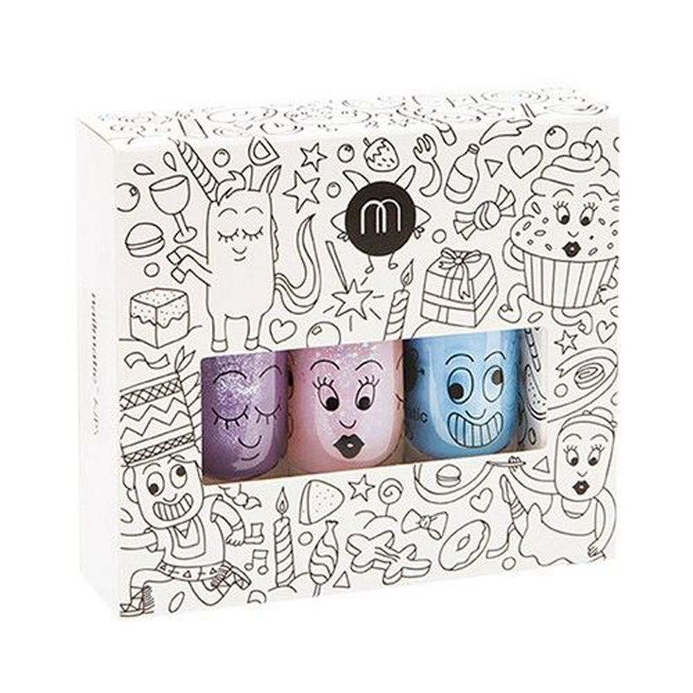 Nailmatic - Nailmatic 派對水漾亮彩指甲油(3入)-彼格洛+波莉+加斯頓指甲油-8ml*3