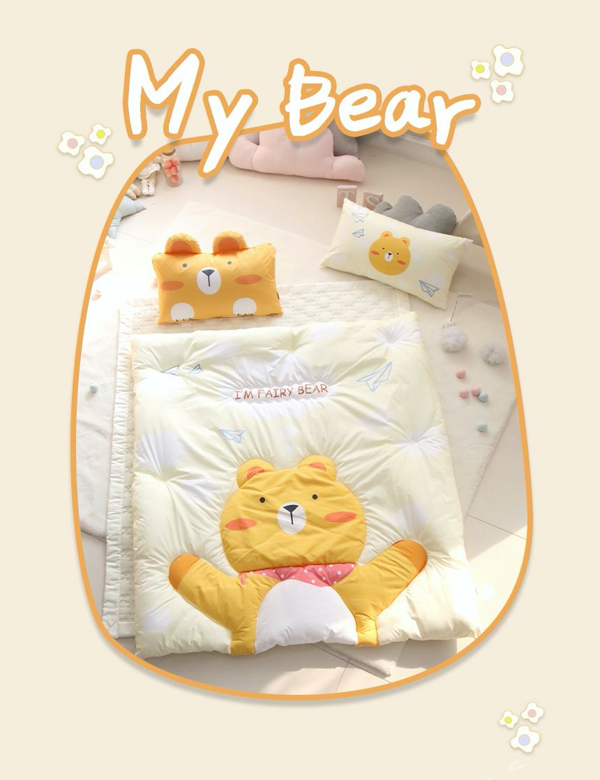 韓國 Teepee - 四季用睡袋/寢具7件組(無拉鏈)(附收納袋)-帥氣小黃熊