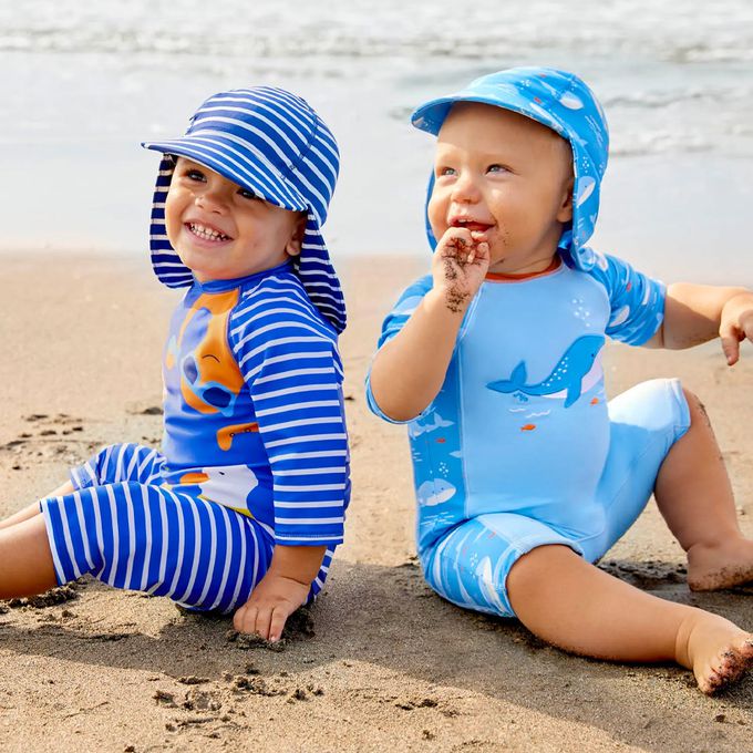 英國 JoJo Maman BeBe - 嬰幼兒/兒童兩件式防曬泳裝-夏日夥伴