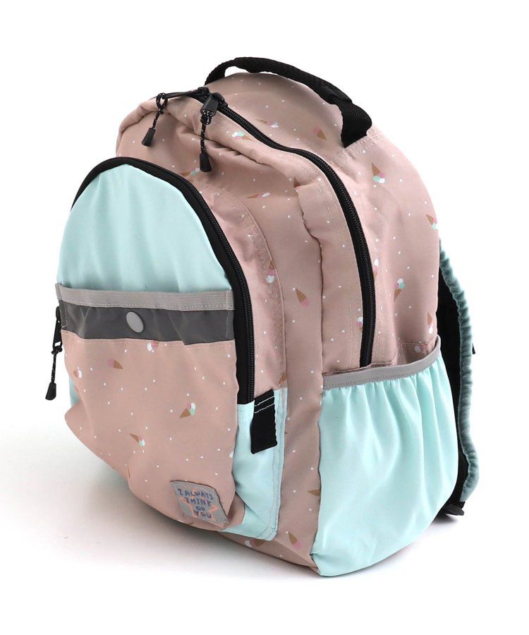 日本 BREEZE - 高機能輕量減壓設計兒童背包-白綠棋盤格 (33x24x13cm)