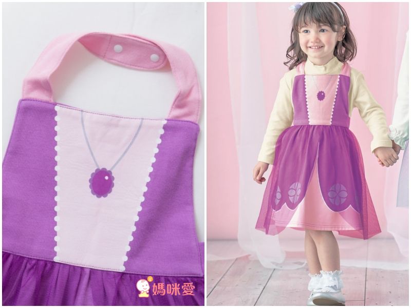 日本千趣會 - 迪士尼公主圍裙式洋裝-愛麗絲-藍白