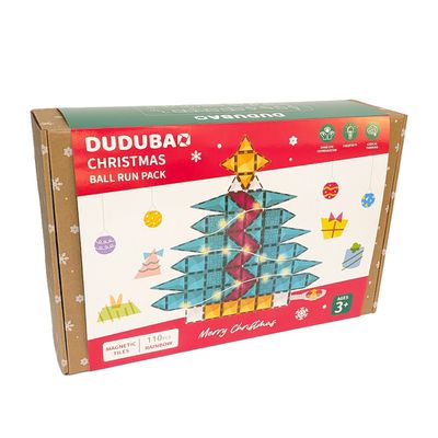 DUDUBAO - 五感繪本磁力片-閃亮聖誕球道組（110片）