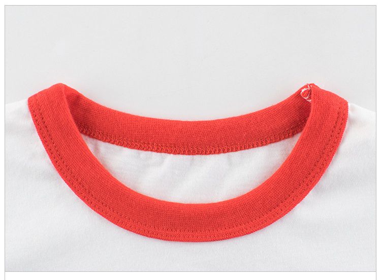 純棉圓領短袖套裝-鳳梨-黑+白