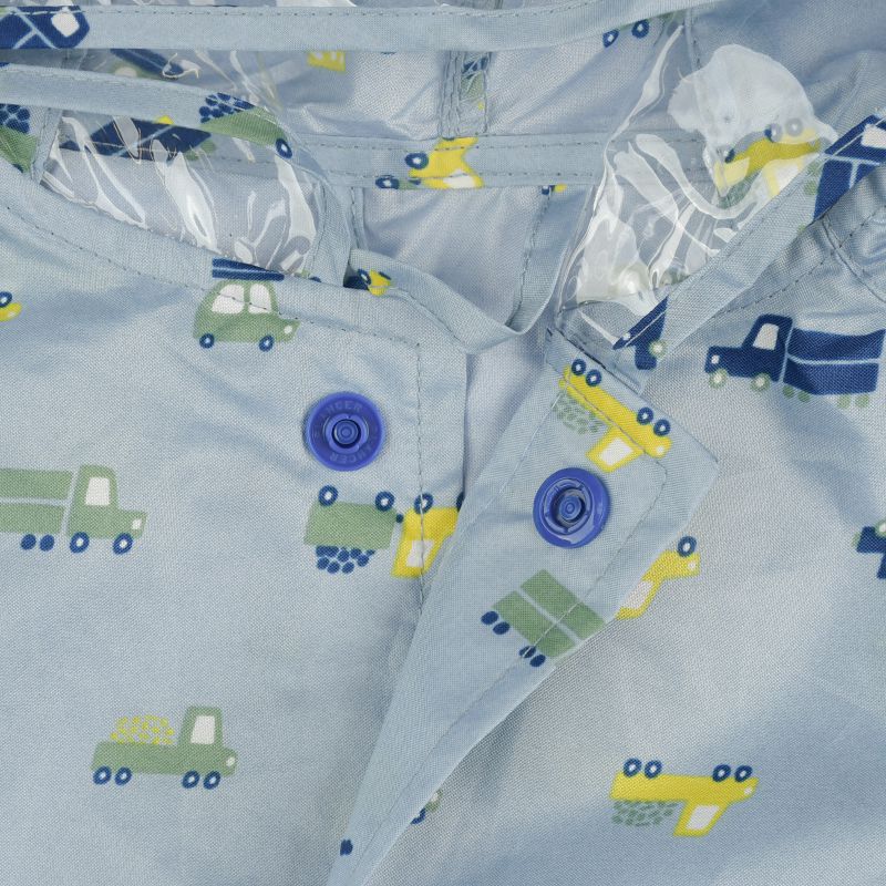 akachan honpo - 短斗篷式雨衣-汽車-淺藍色 (80~95cm)