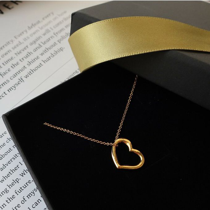 日本 Melody Accessory - 日本製 簡約典雅愛心造型項鏈-金