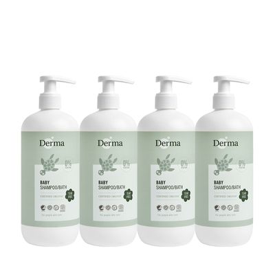 丹麥德瑪Derma - 寶寶有機沐浴露家庭號囤貨組-沐浴露500ml*4