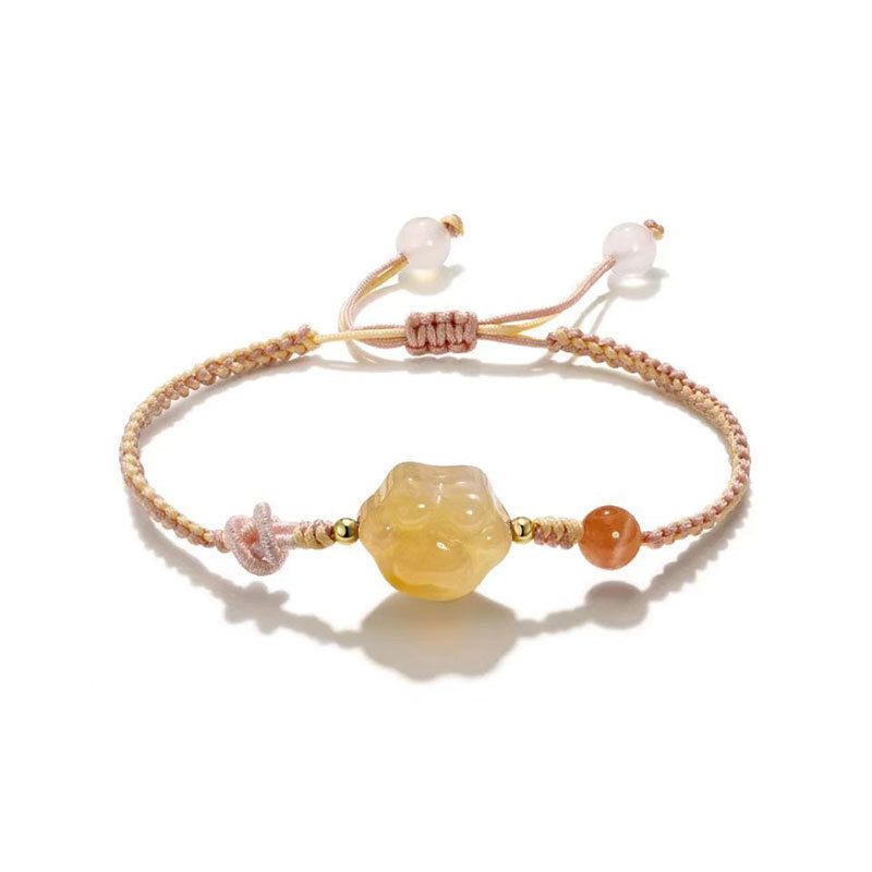 手工編織櫻花瑪瑙手鏈-男款