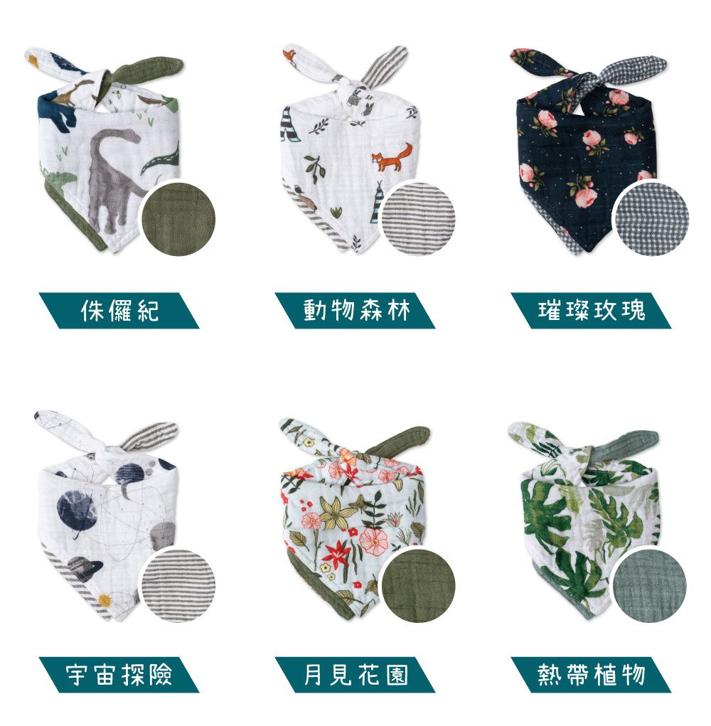 美國 Little Unicorn - 純棉雙面三角圍兜單入-宇宙探險 (17CMx42CM)-雙面/單入