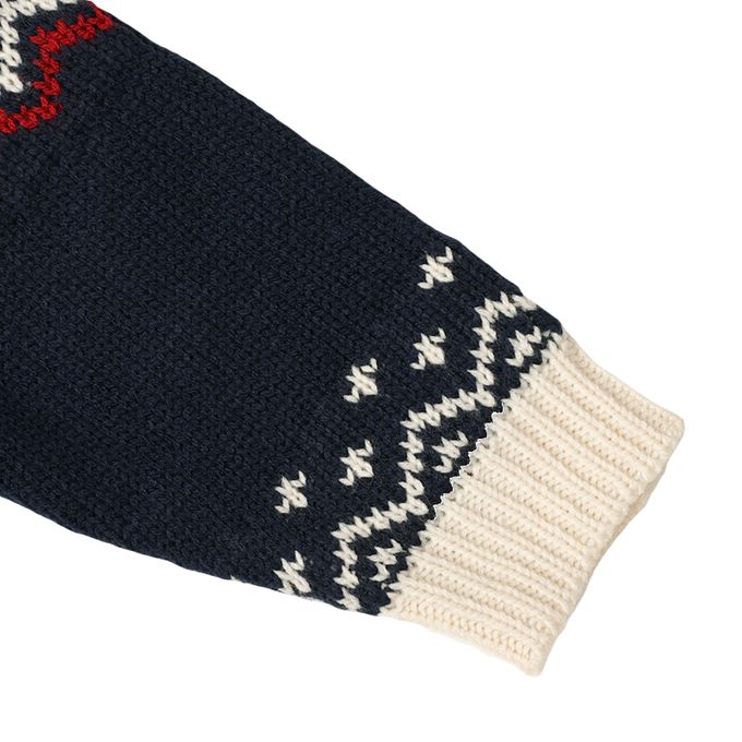 akachan honpo - 針織休閒上衣-小熊-深藍色