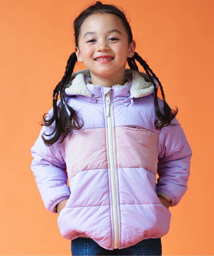 日本 BREEZE - [雙面穿]絨毛鋪棉繽紛保暖外套-黑系&迷彩