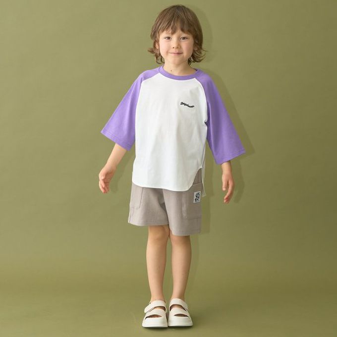 日本 b-ROOM - 柔款彈性大口袋素色短褲(4分丈)-炭灰