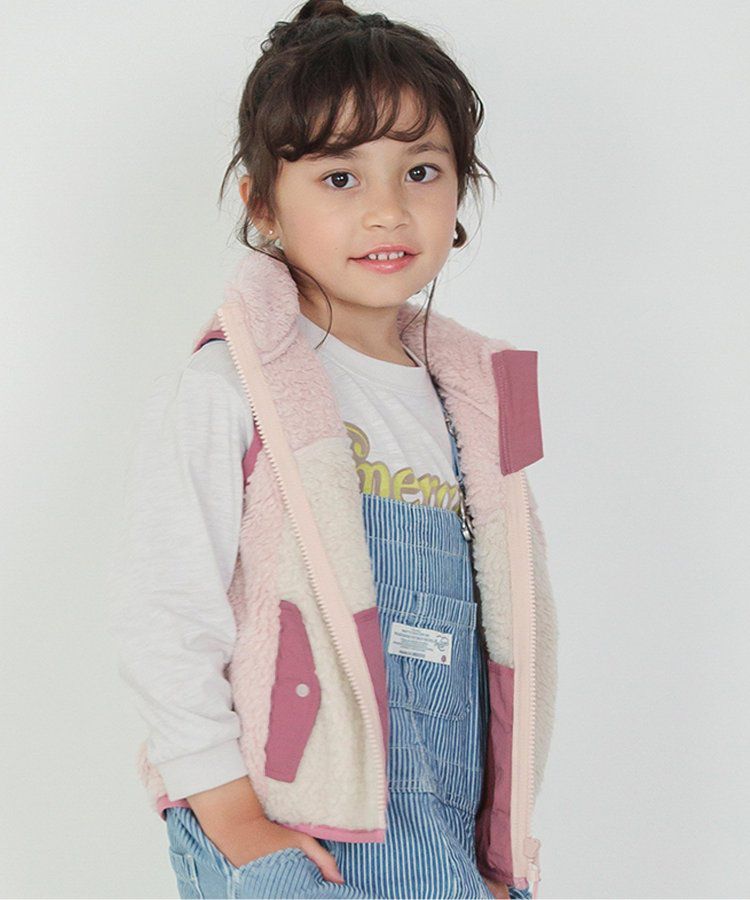 日本 BREEZE - 時尚絨毛花色搖粒絨背心-草綠