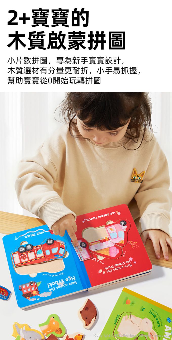 MiDeer - 進階木質魔鬼氈拼圖書-野生動物