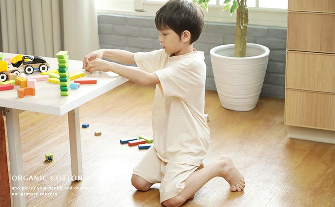 Annypepe - 兒童apos有機棉圓領短袖居家服