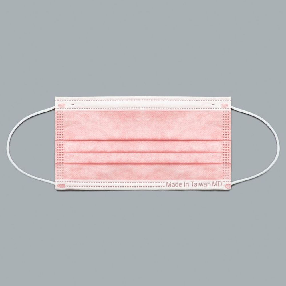 YSH 益勝軒 - 成人醫療級三層平面口罩/雙鋼印/台灣製-櫻花粉 (17.5x9.5cm)-50入/盒(未滅菌)