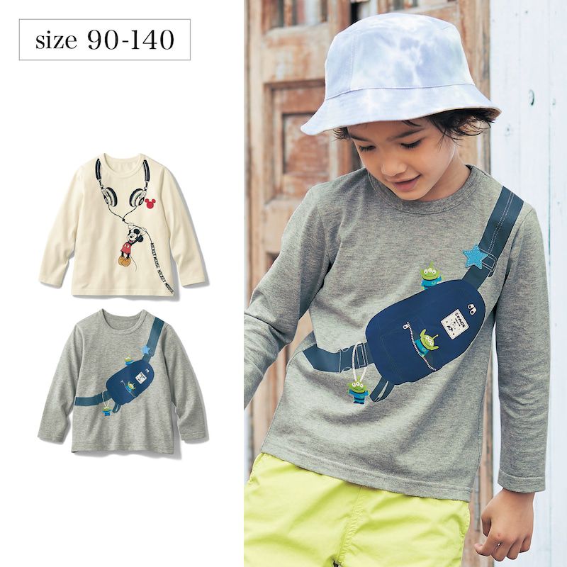 日本千趣會 - 迪士尼印花長袖上衣-米奇戴耳機