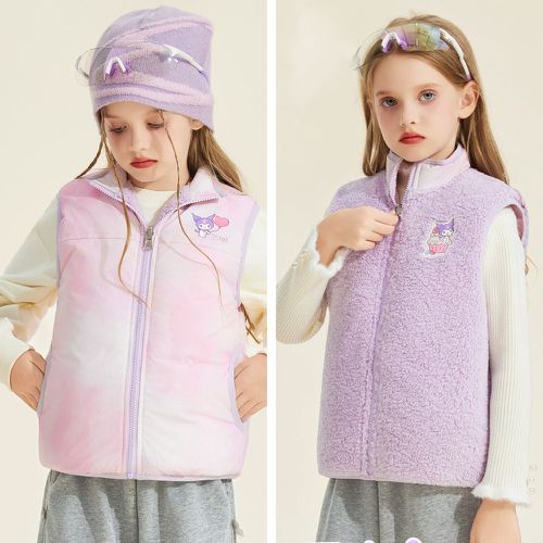 人氣卡通 - 雙面穿鋪棉立領保暖背心-卡通人物酷洛米-紫色