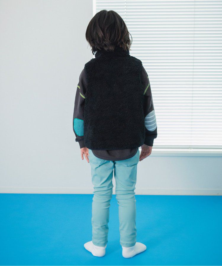 日本 BREEZE - [推薦]定番彈力鬆緊合身長褲-藍綠格紋