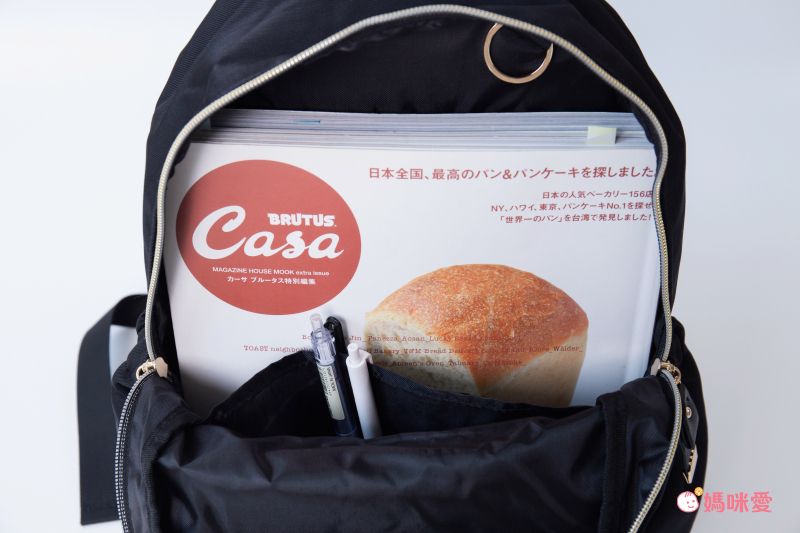 日本 Fuente - [超輕量] 簡約蝴蝶結機能收納後背包-迷霧藍 (26x41x14cm)